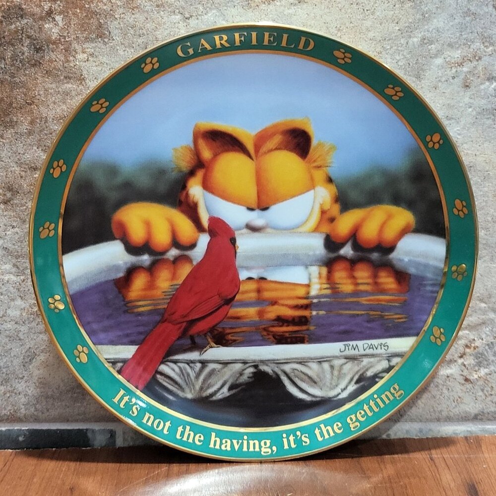 Danbury Mint Decorative Plate A Day With Garfield Its Not the Having Its The Get